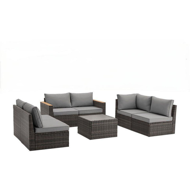 Exclusive Quick Install Patio Furniture Set, 7 Pieces Outdoor Patio Furniture, Durable Wicker Outdoor Couch Patio Sectional Sofa Conversation Sets for Backyard, Lawn, Outside
