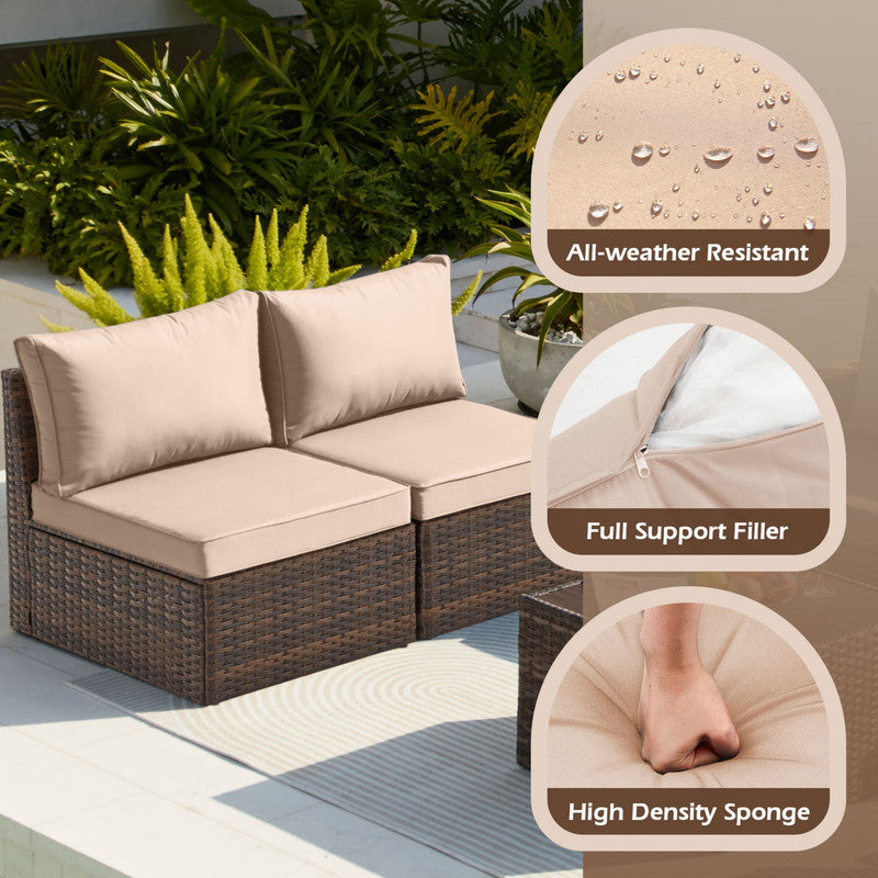 Exclusive Quick Install Patio Furniture Set, 7 Pieces Outdoor Patio Furniture, Durable Wicker Outdoor Couch Patio Sectional Sofa Conversation Sets for Backyard, Lawn, Outside
