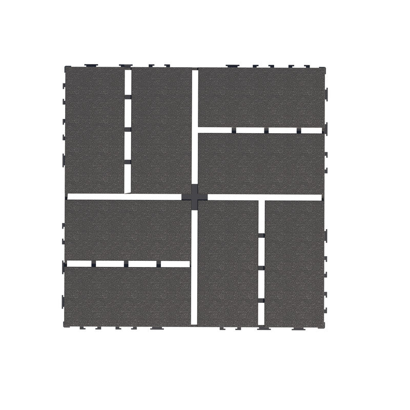 12 in. x 12 in. Plastic Interlocking Deck Tiles, Waterproof 8-slat Flooring Tile in Brown(44-Pack)