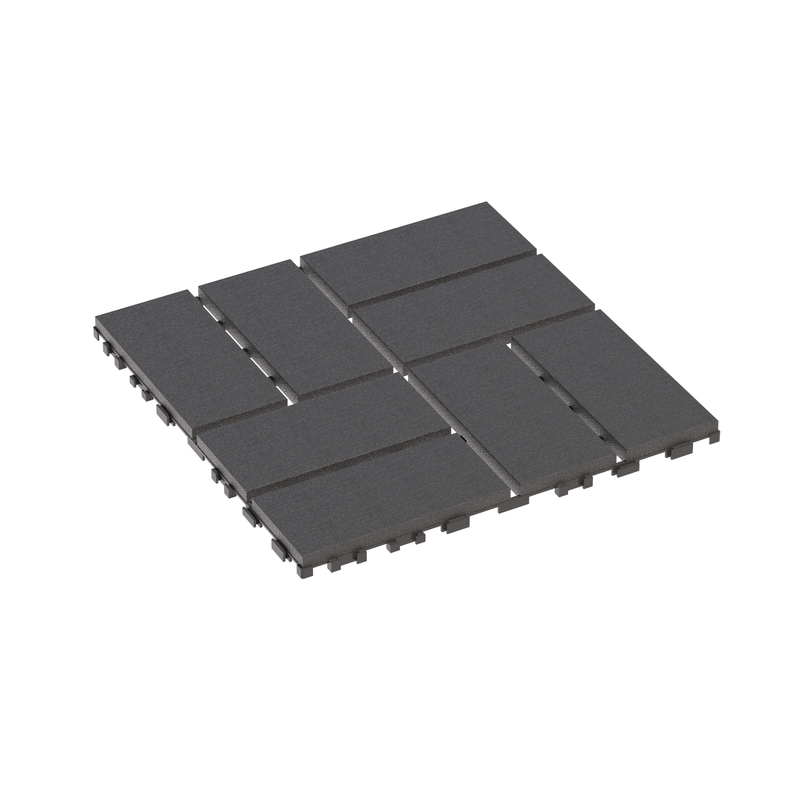 12 in. x 12 in. Plastic Interlocking Deck Tiles, Waterproof 8-slat Flooring Tile in Brown(44-Pack)