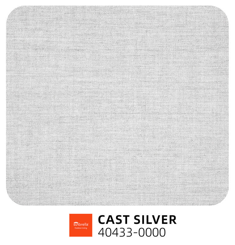 Barvallo 5-Piece Aluminum Rounded-Square 41.7 in. Outdoor Bistro Set with Sunbrella Silver Cushion and Umbrella Hole