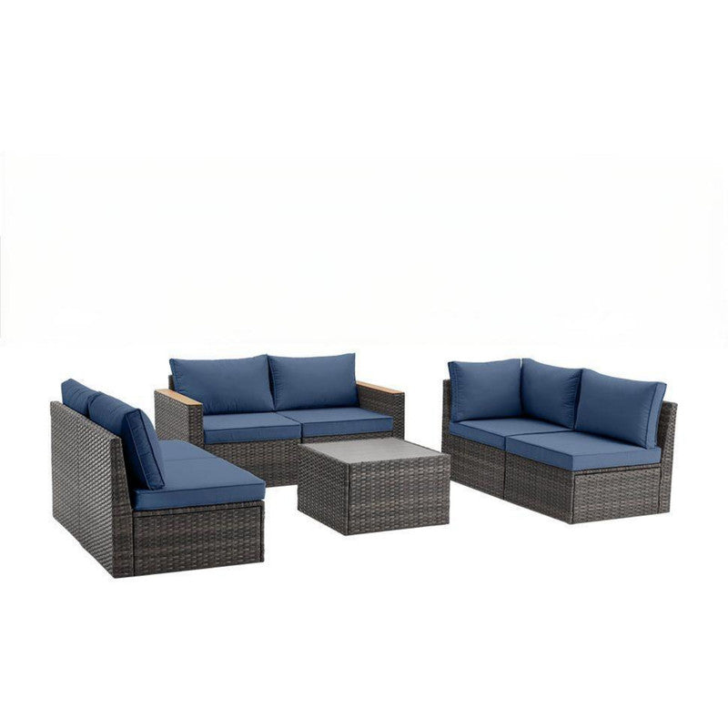 Exclusive Quick Install Patio Furniture Set, 7 Pieces Outdoor Patio Furniture, Durable Wicker Outdoor Couch Patio Sectional Sofa Conversation Sets for Backyard, Lawn, Outside