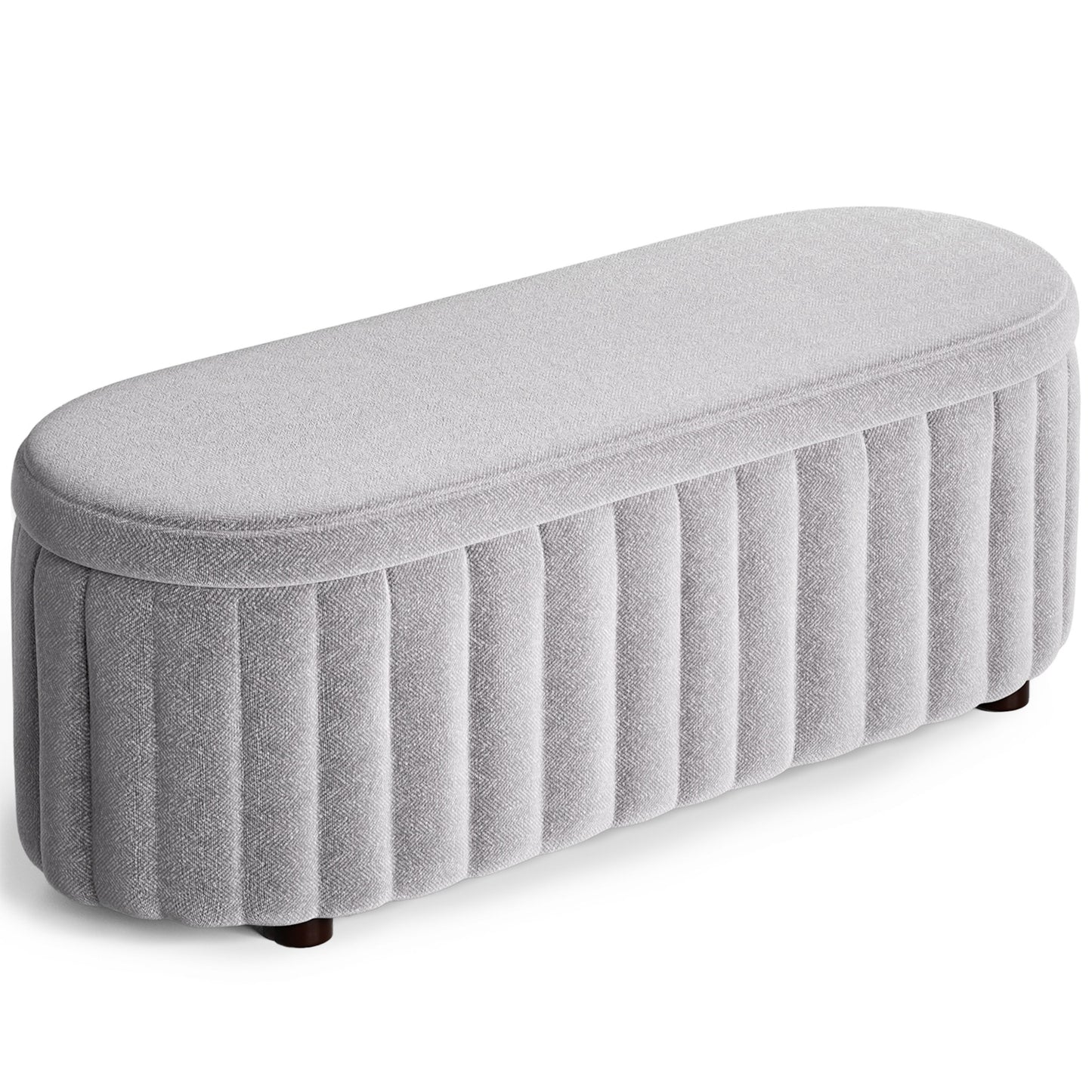 46.1" Storage Bench, Upholstered Ottoman with Safety Hinge, Large Storage Bench for Bedroom, Living Room, Entryway & Closet