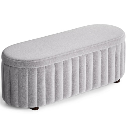 46.1" Storage Bench, Upholstered Ottoman with Safety Hinge, Large Storage Bench for Bedroom, Living Room, Entryway & Closet