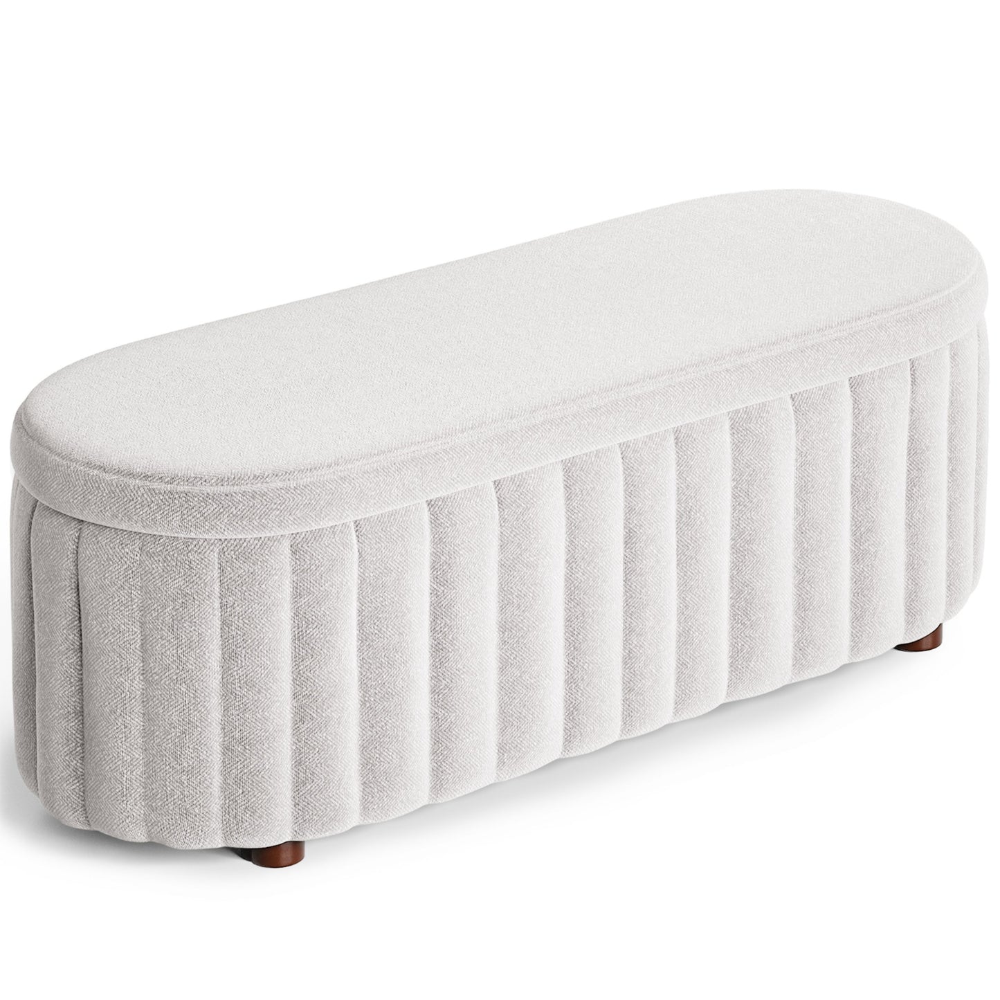46.1" Storage Bench, Upholstered Ottoman with Safety Hinge, Large Storage Bench for Bedroom, Living Room, Entryway & Closet