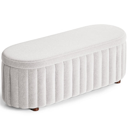 46.1" Storage Bench, Upholstered Ottoman with Safety Hinge, Large Storage Bench for Bedroom, Living Room, Entryway & Closet