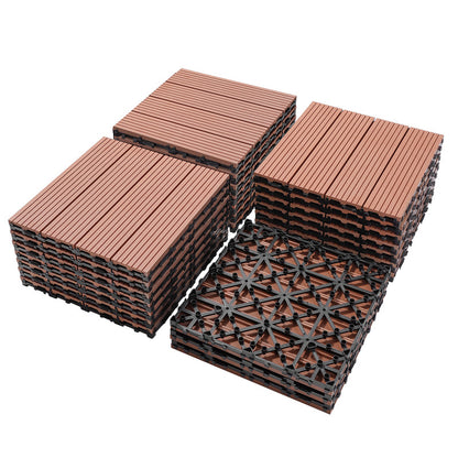 11.8 in. x 11.8 in. Interlocking Deck Tiles (Set of 20), Waterproof Wood Plastic Composite Outdoor Floor Tiles