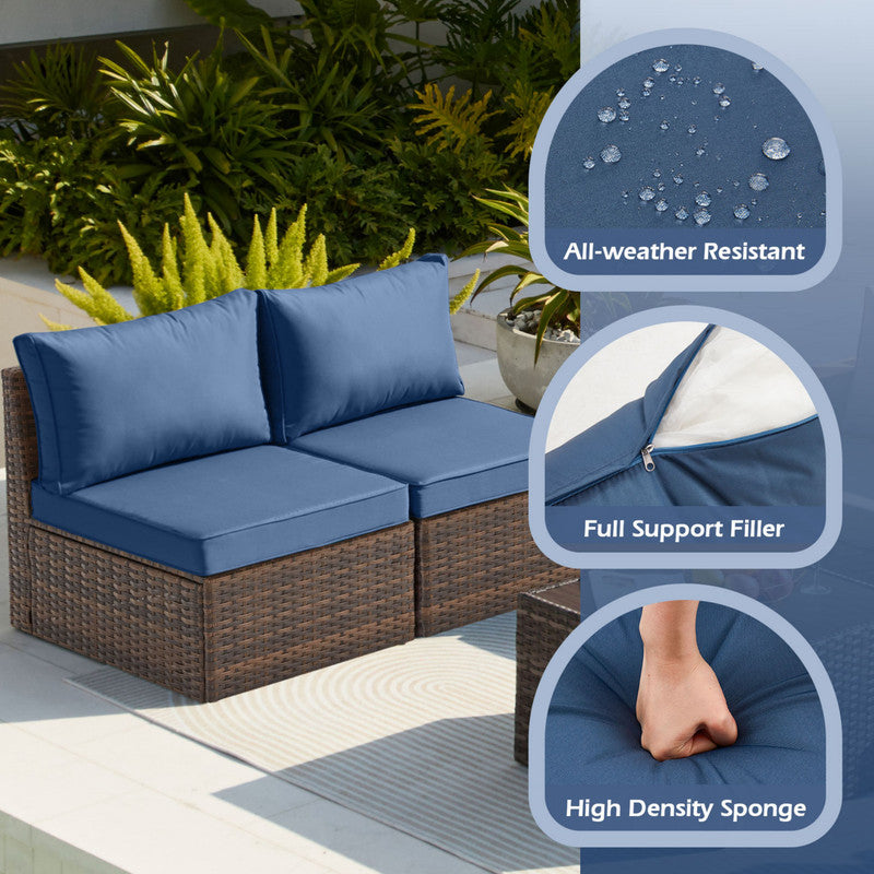 Exclusive Quick Install Patio Furniture Set, 7 Pieces Outdoor Patio Furniture, Durable Wicker Outdoor Couch Patio Sectional Sofa Conversation Sets for Backyard, Lawn, Outside