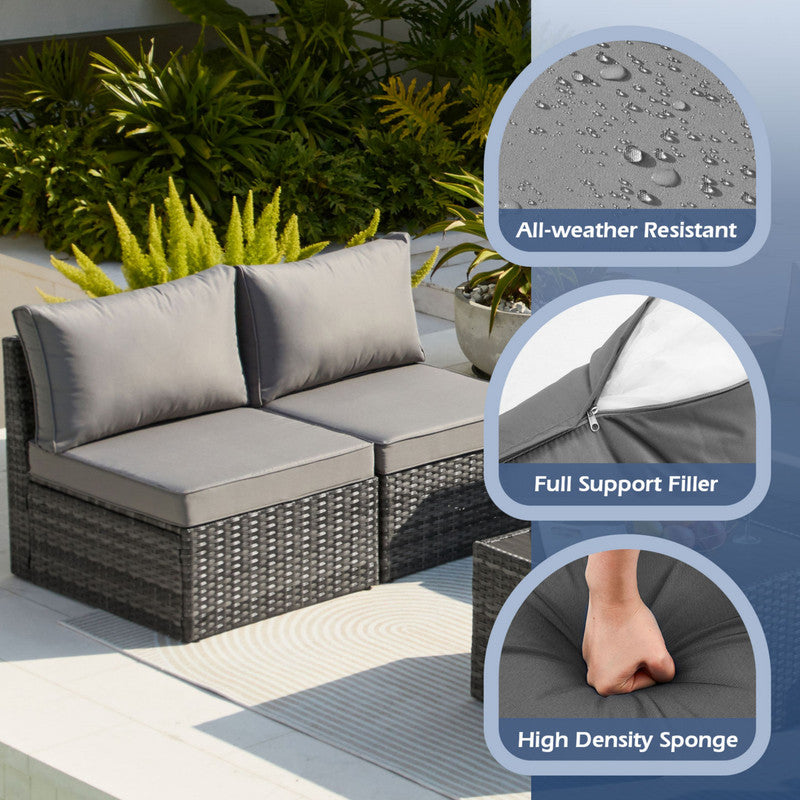 Exclusive Quick Install Patio Furniture Set, 7 Pieces Outdoor Patio Furniture, Durable Wicker Outdoor Couch Patio Sectional Sofa Conversation Sets for Backyard, Lawn, Outside
