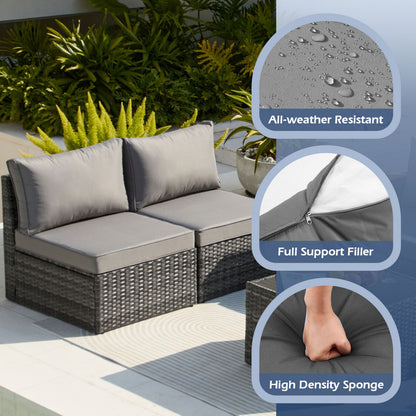 Exclusive Quick Install Patio Furniture Set, 7 Pieces Outdoor Patio Furniture, Durable Wicker Outdoor Couch Patio Sectional Sofa Conversation Sets for Backyard, Lawn, Outside