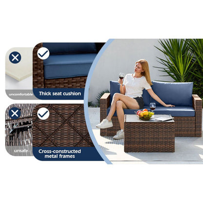 Exclusive Quick Install Patio Furniture Set, 7 Pieces Outdoor Patio Furniture, Durable Wicker Outdoor Couch Patio Sectional Sofa Conversation Sets for Backyard, Lawn, Outside