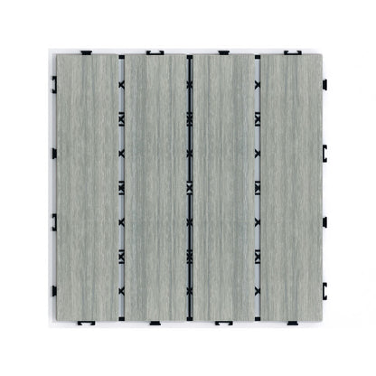 Wood-Plastic Composite Patio Deck Tiles, 12 in. x 12 in. Interlocking Deck Tiles in Light Grey