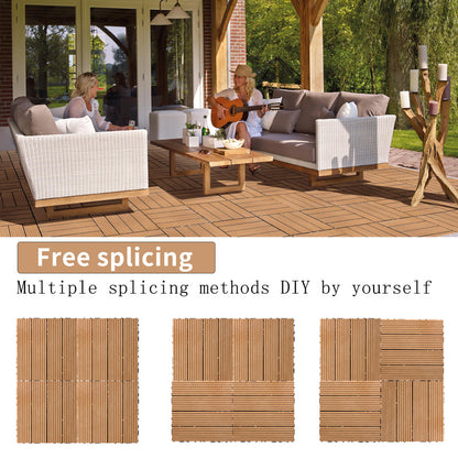 11.8 in. x 11.8 in. Interlocking Deck Tiles (Set of 20), Waterproof Wood Plastic Composite Outdoor Floor Tiles