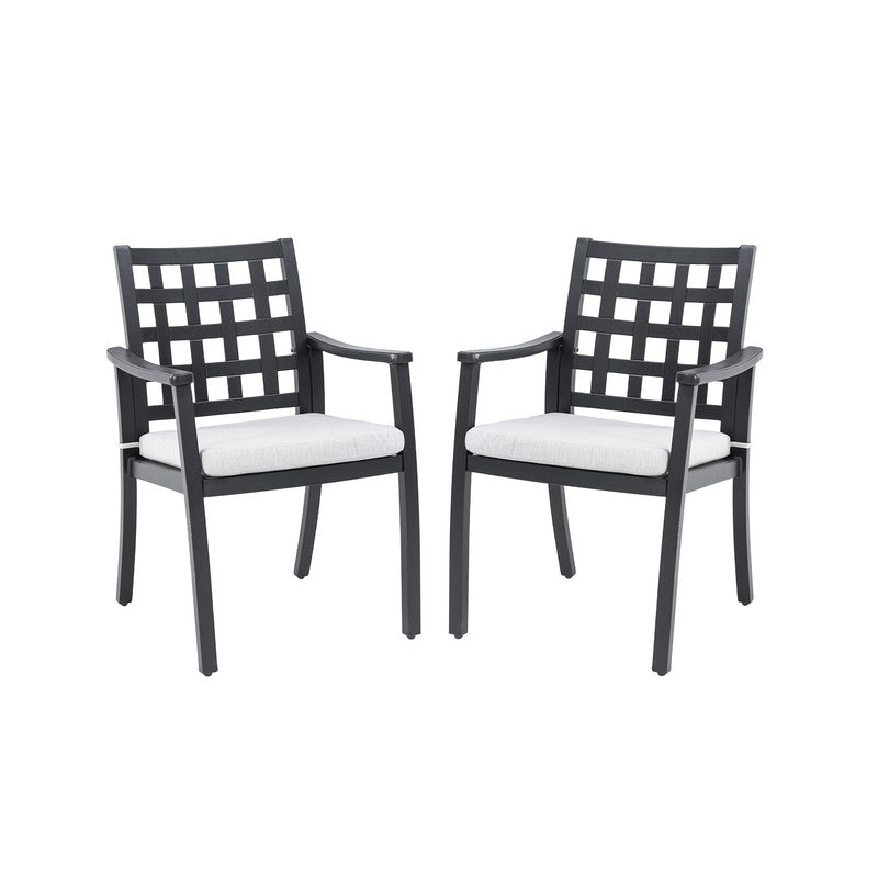Alderon Cast Aluminum Outdoor Dining Chair with Sunbrella Cushions (2-Pack)