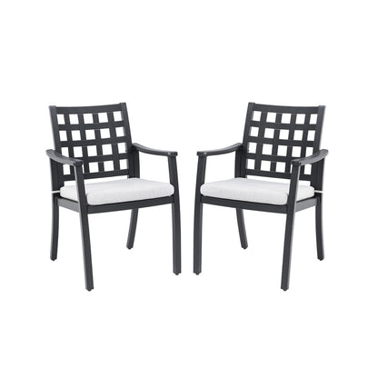 Alderon Cast Aluminum Outdoor Dining Chair with Sunbrella Cushions (2-Pack)