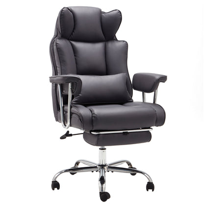 Big & Tall Executive Office Chair with Footrest – Reclining High-Back Leather Chair, Heavy-Duty Support up to 400 lbs