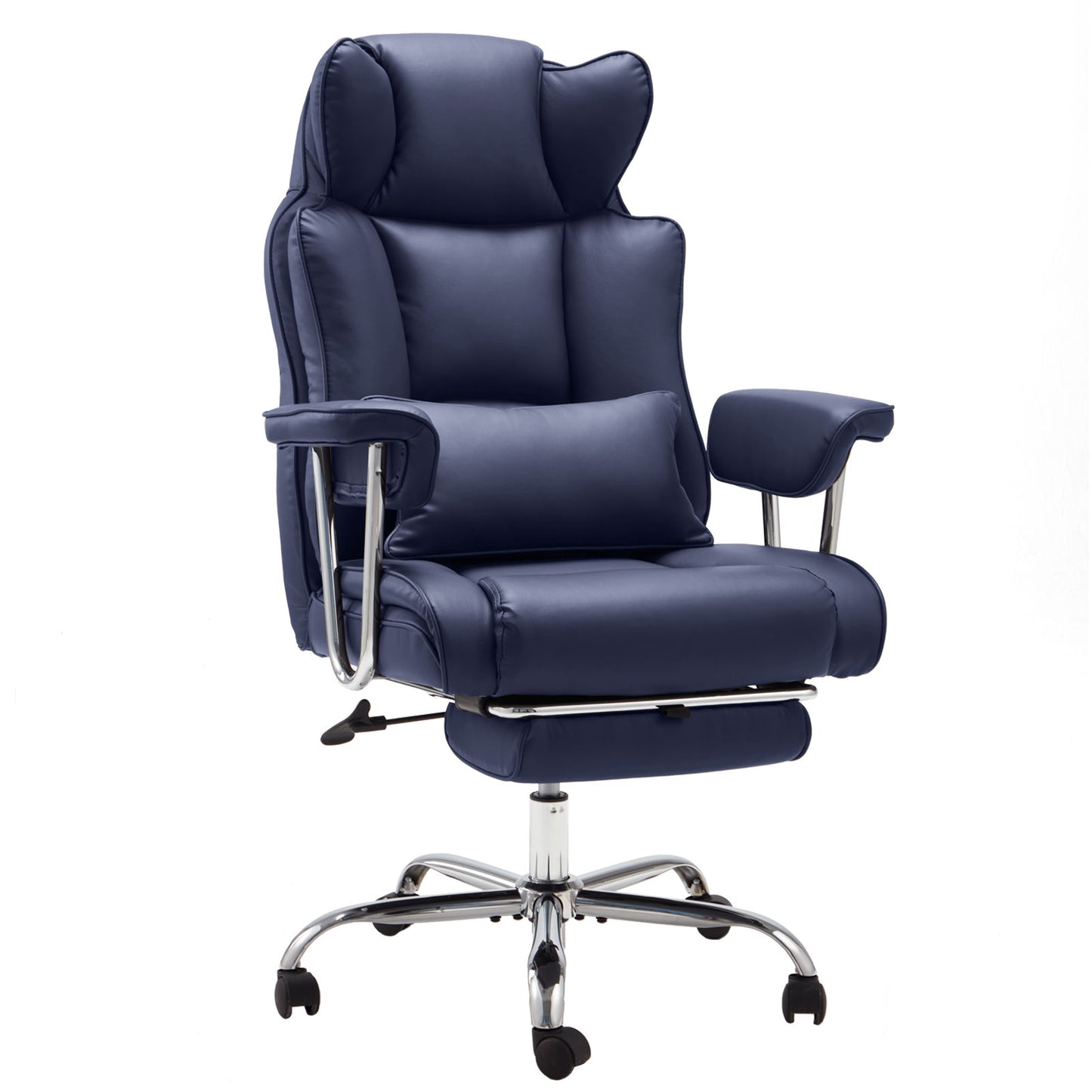 Big & Tall Executive Office Chair with Footrest – Reclining High-Back Leather Chair, Heavy-Duty Support up to 400 lbs