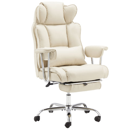 Big & Tall Executive Office Chair with Footrest – Reclining High-Back Leather Chair, Heavy-Duty Support up to 400 lbs