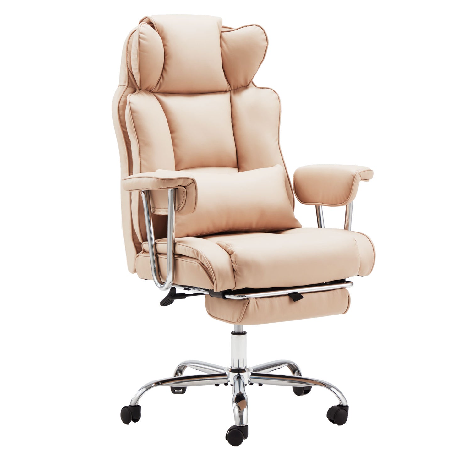 Big & Tall Executive Office Chair with Footrest – Reclining High-Back Leather Chair, Heavy-Duty Support up to 400 lbs