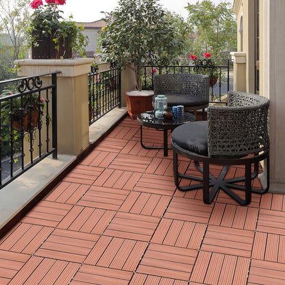 11.8 in. x 11.8 in. Interlocking Deck Tiles (Set of 20), Waterproof Wood Plastic Composite Outdoor Floor Tiles