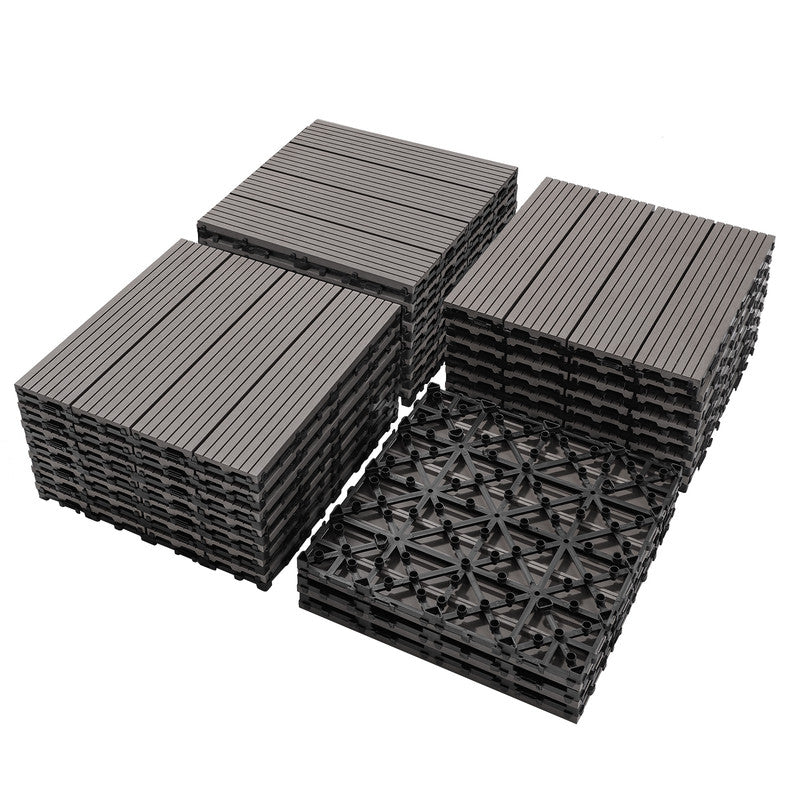 11.8 in. x 11.8 in. Interlocking Deck Tiles (Set of 20), Waterproof Wood Plastic Composite Outdoor Floor Tiles
