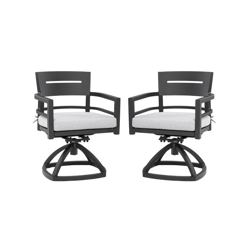 Cavallo Black Aluminum Outdoor Swivel Rocker with Sunbrella Cushions (2-Pack)