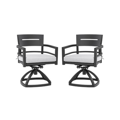 Cavallo Black Aluminum Outdoor Swivel Rocker with Sunbrella Cushions (2-Pack)