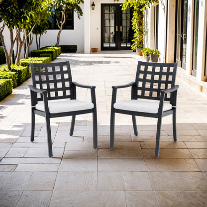 Alderon Cast Aluminum Outdoor Dining Chair with Sunbrella Cushions (2-Pack)