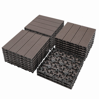 11.8 in. x 11.8 in. Interlocking Deck Tiles (Set of 20), Waterproof Wood Plastic Composite Outdoor Floor Tiles