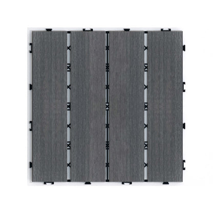 Wood-Plastic Composite Patio Deck Tiles, 12 in. x 12 in. Interlocking Deck Tiles in Grey