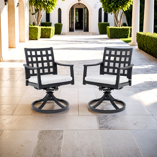 Alderon Cast Aluminum Outdoor Swivel Rocker with Sunbrella Cushions (2-Pack)