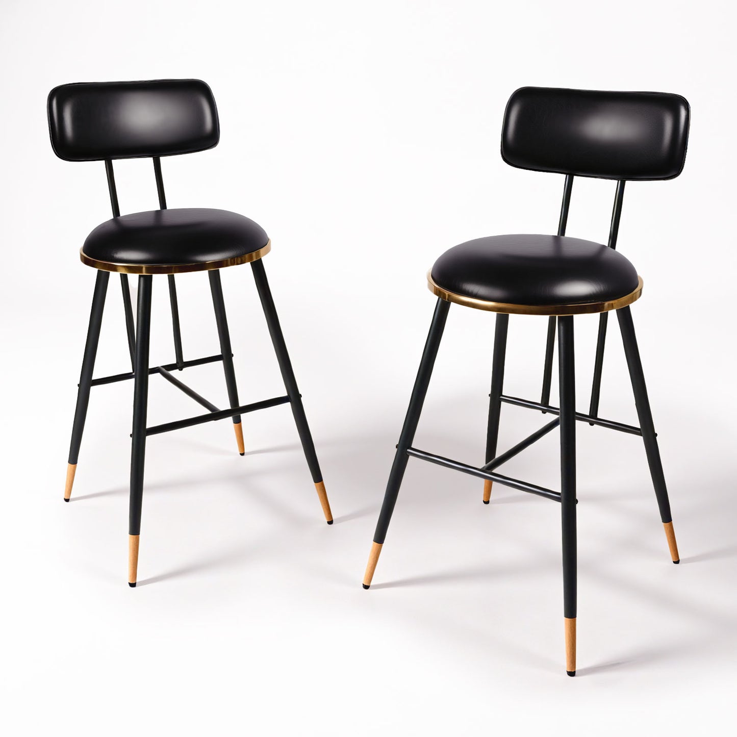 Bar Stools Set of 2, 26" Counter Height Upholstered Bar Chairs with Back for Kitchen Island & Home Bar