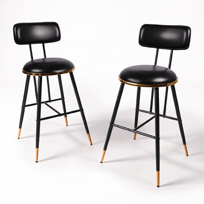 Bar Stools Set of 2, 26" Counter Height Upholstered Bar Chairs with Back for Kitchen Island & Home Bar