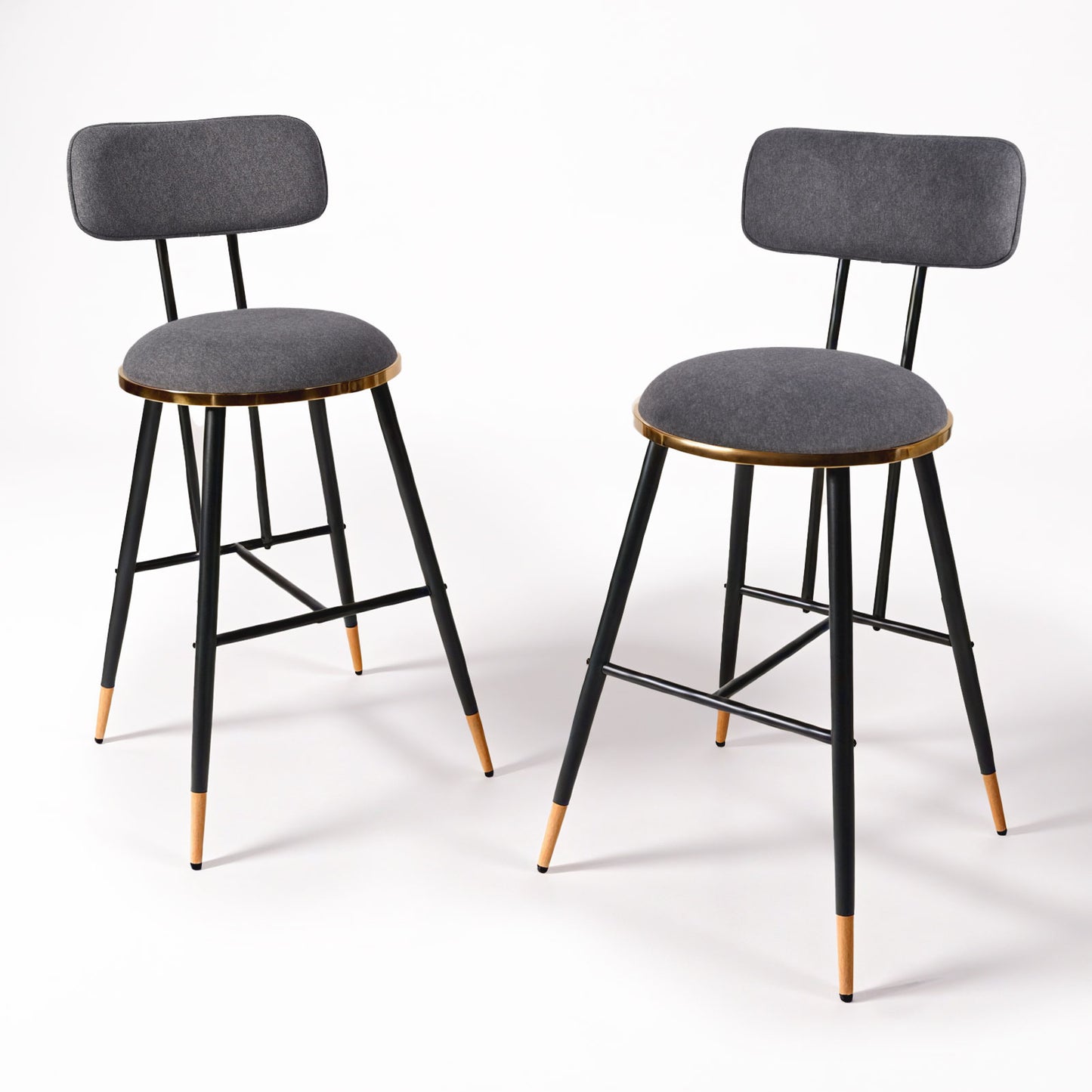 Bar Stools Set of 2, 26" Counter Height Upholstered Bar Chairs with Back for Kitchen Island & Home Bar
