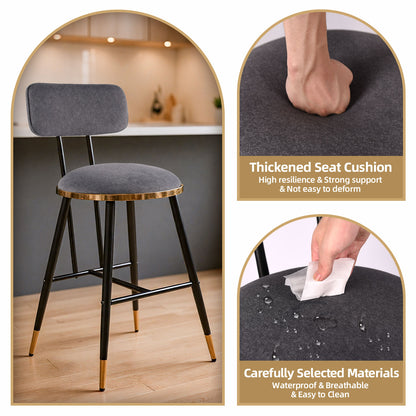 Bar Stools Set of 3, 26" Counter Height Upholstered Bar Chairs with Back for Kitchen Island & Home Bar (Copy)