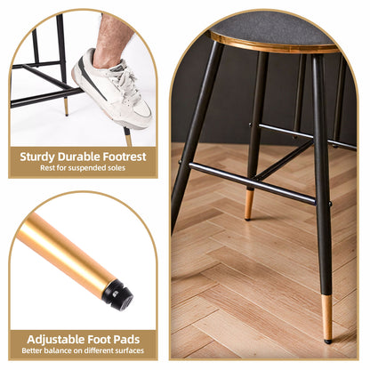 Bar Stools Set of 3, 26" Counter Height Upholstered Bar Chairs with Back for Kitchen Island & Home Bar (Copy)