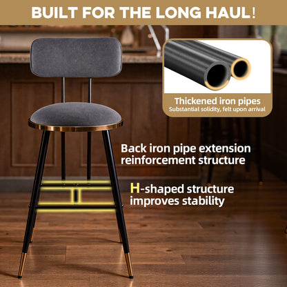 Bar Stools Set of 3, 26" Counter Height Upholstered Bar Chairs with Back for Kitchen Island & Home Bar (Copy)