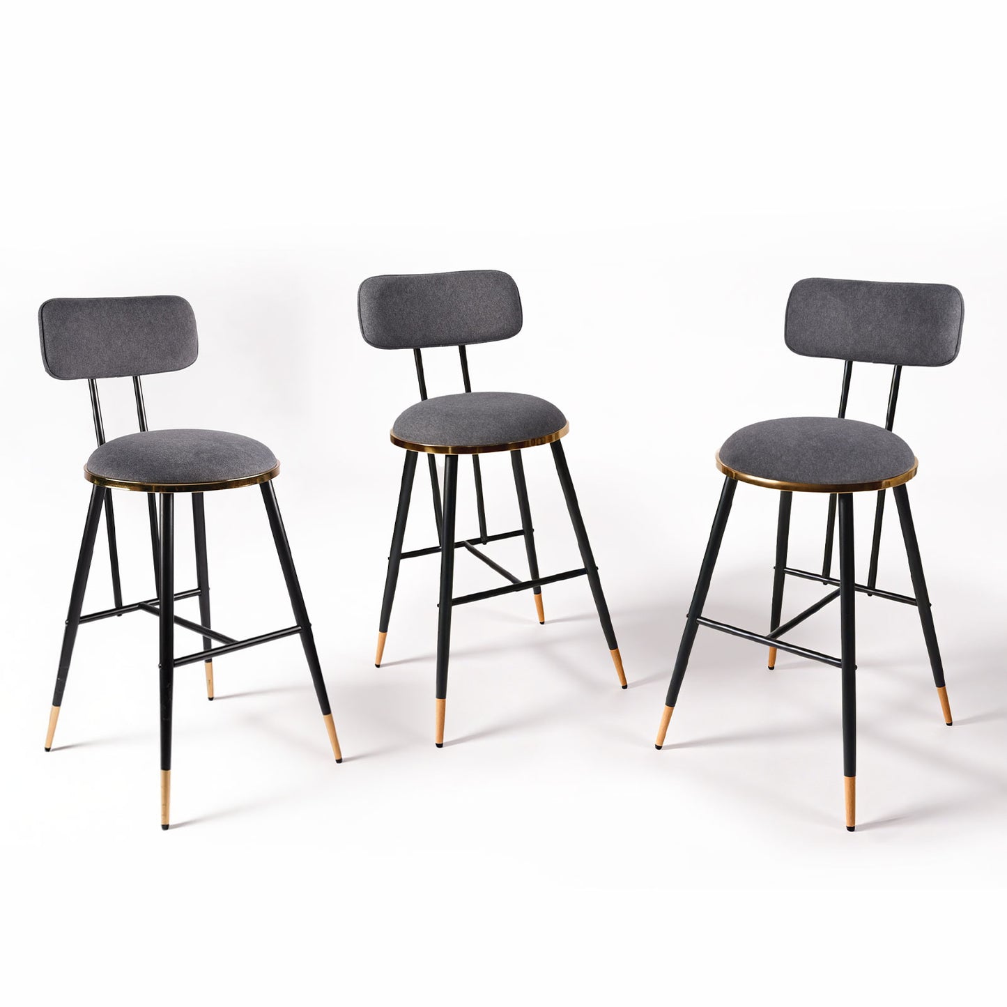 Bar Stools Set of 3, 26" Counter Height Upholstered Bar Chairs with Back for Kitchen Island & Home Bar (Copy)