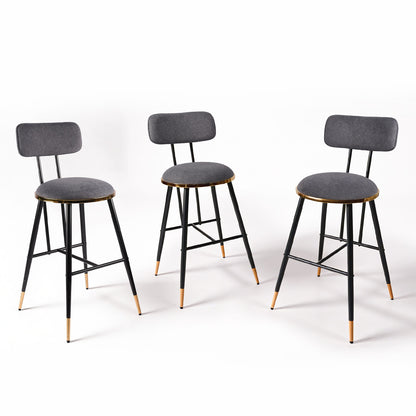 Bar Stools Set of 3, 26" Counter Height Upholstered Bar Chairs with Back for Kitchen Island & Home Bar (Copy)