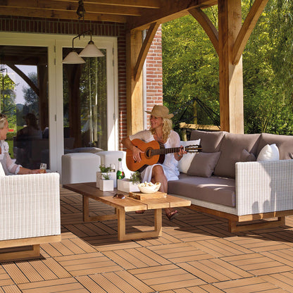 1ft. x 1ft. Patio Plastic Interlocking Deck Tiles, Deck Tiles Interlocking Outdoor All Weather (44 per Case)