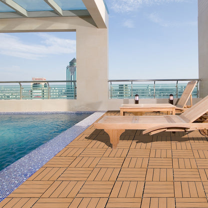 11.8 in. x 11.8 in. Interlocking Deck Tiles (Set of 20), Waterproof Wood Plastic Composite Outdoor Floor Tiles