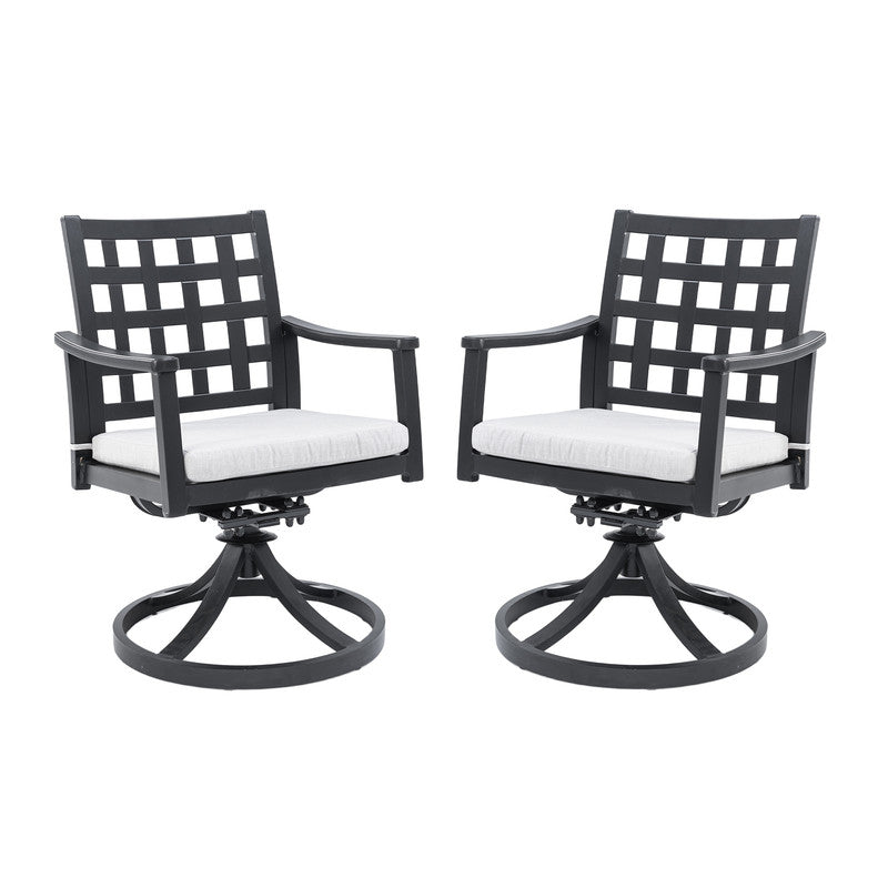 Alderon Cast Aluminum Outdoor Swivel Rocker with Sunbrella Cushions (2-Pack)