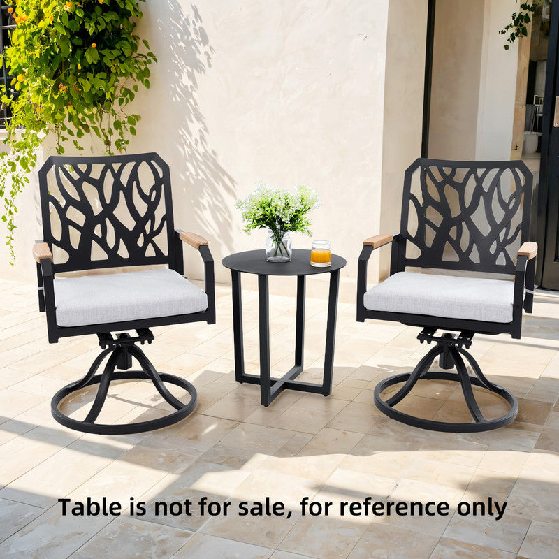 Arvello Aluminum Outdoor Swivel Rocker with Branch-Like Backrest Sunbrella Cushions (2-Pack)