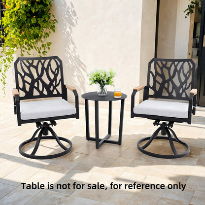 Arvello Aluminum Outdoor Swivel Rocker with Branch-Like Backrest Sunbrella Cushions (2-Pack)