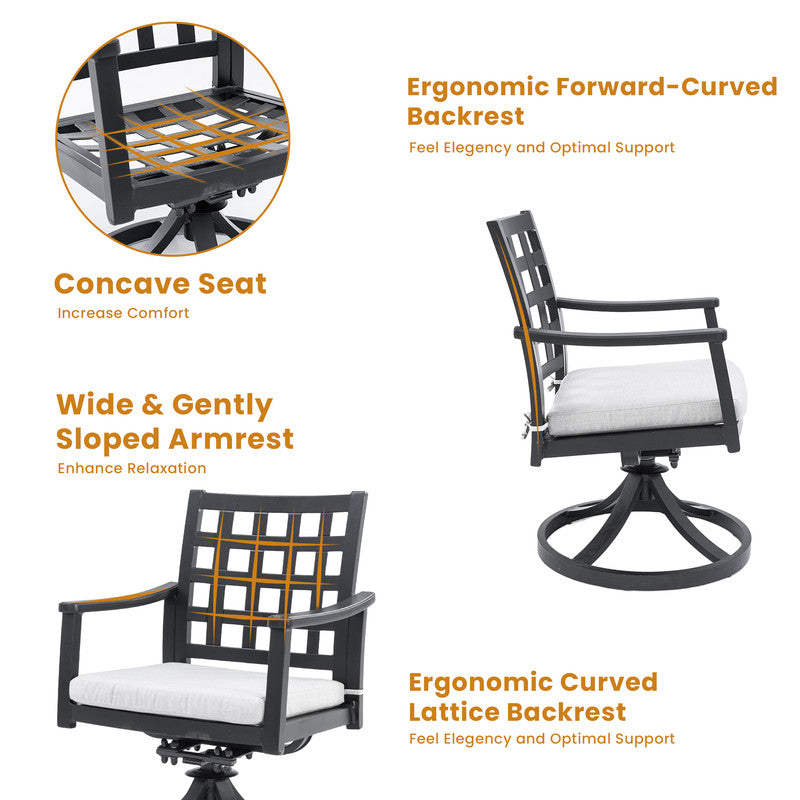 Alderon Cast Aluminum Outdoor Swivel Rocker with Sunbrella Cushions (2-Pack)