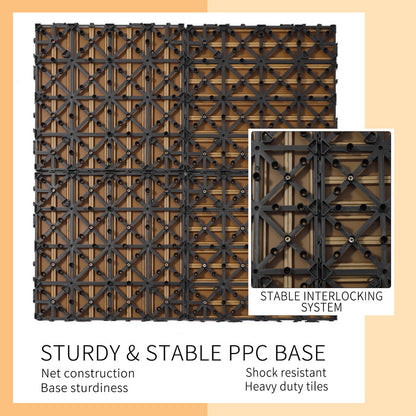 11.8 in. x 11.8 in. Interlocking Deck Tiles (Set of 20), Waterproof Wood Plastic Composite Outdoor Floor Tiles