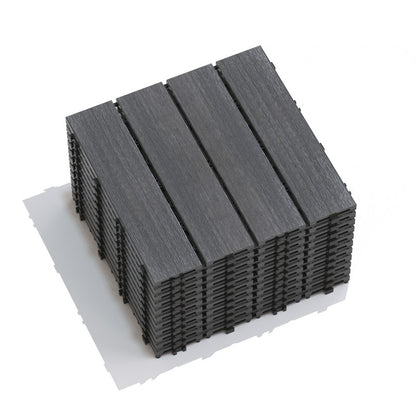 Wood-Plastic Composite Patio Deck Tiles, 12 in. x 12 in. Interlocking Deck Tiles in Grey