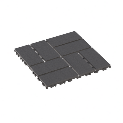 12 in. x 12 in. Plastic Interlocking Deck Tiles, Waterproof 8-slat Flooring Tile in Brown(44-Pack)