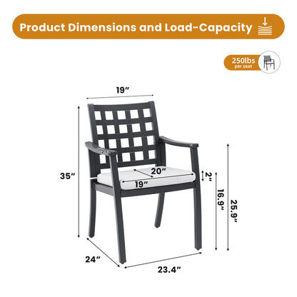 Alderon Cast Aluminum Outdoor Dining Chair with Sunbrella Cushions (2-Pack)