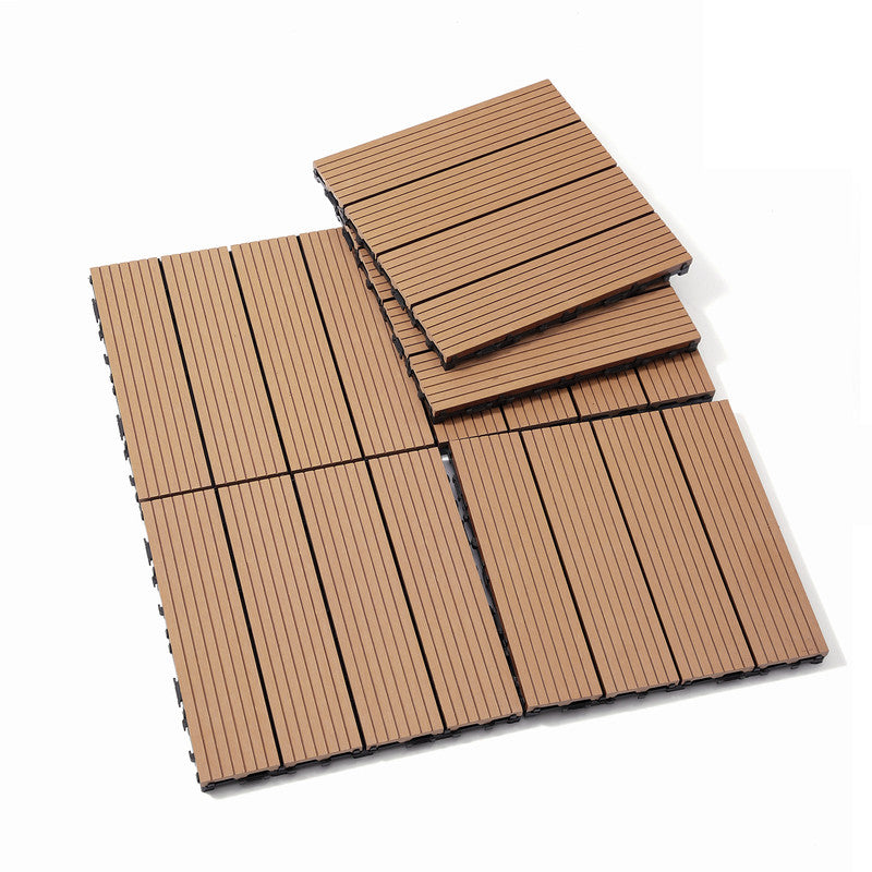 11.8 in. x 11.8 in. Interlocking Deck Tiles (Set of 20), Waterproof Wood Plastic Composite Outdoor Floor Tiles
